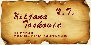 Miljana Tošković vizit kartica